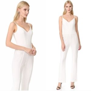Black Halo Maja bootcut white crepe jumpsuit